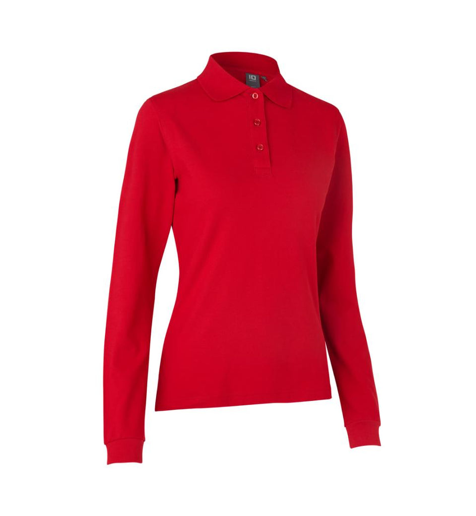 Langærmet poloshirt | stretch | dame