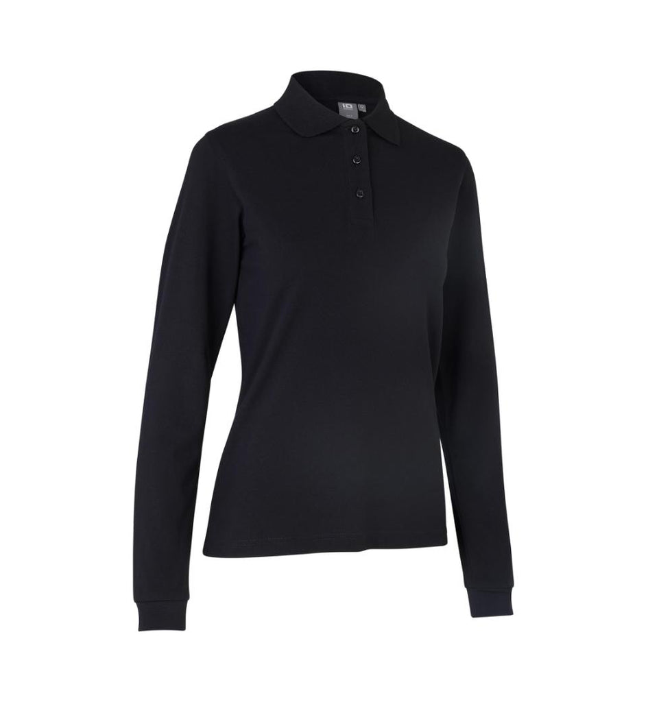 Langærmet poloshirt | stretch | dame