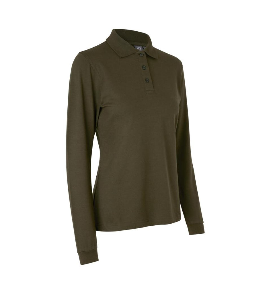Langærmet poloshirt | stretch | dame