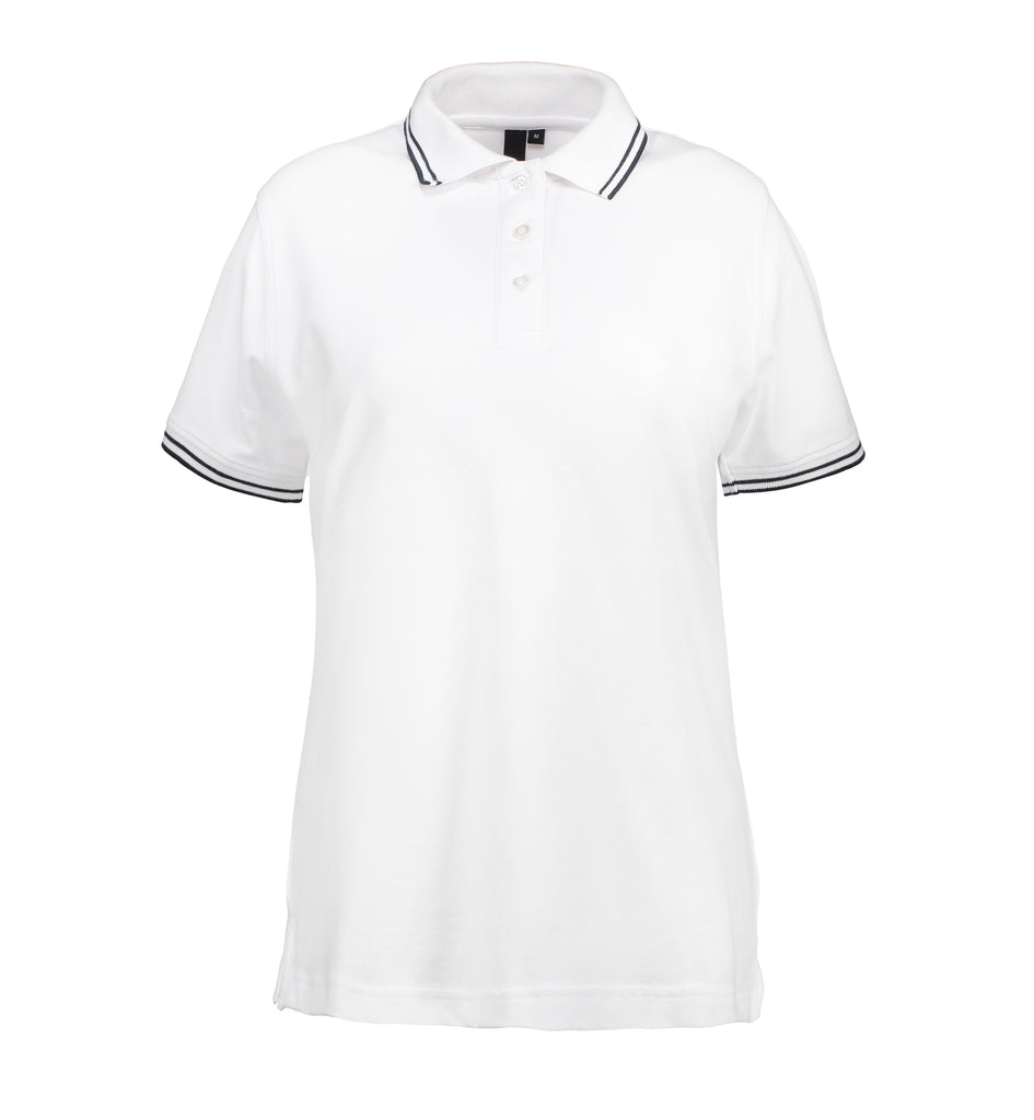 Stretch contrast poloshirt|dame
