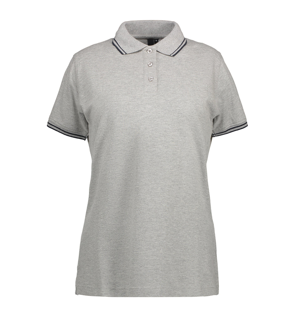 Stretch contrast poloshirt|dame