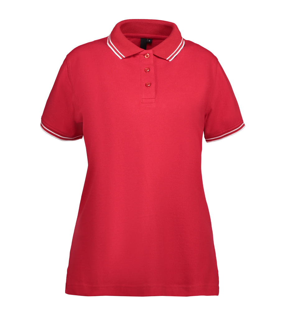 Stretch contrast poloshirt|dame