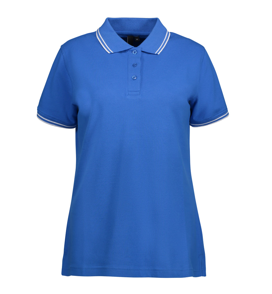 Stretch contrast poloshirt|dame