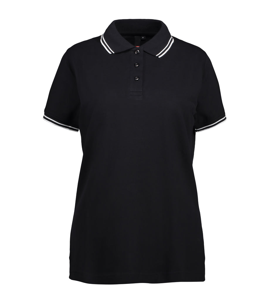 Stretch contrast poloshirt|dame