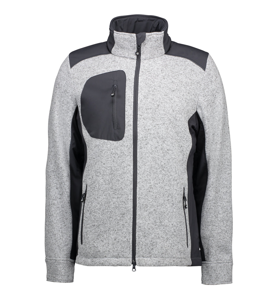 Strikfleece herrecardigan