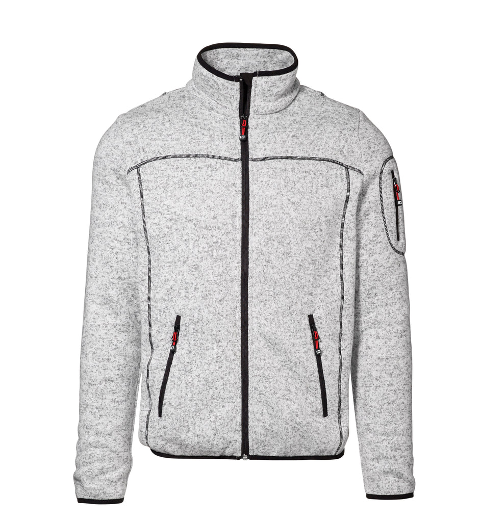 Strikfleece herrecardigan