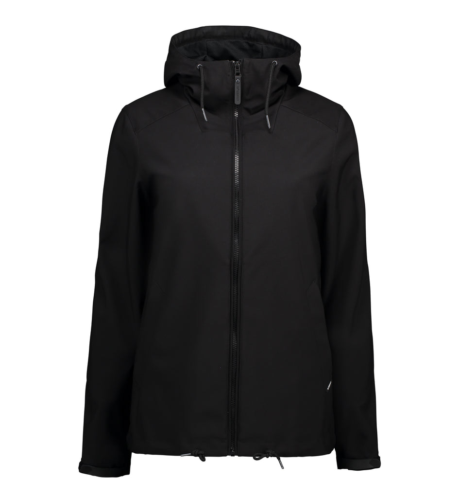 Casual softshell damejakke | hætte
